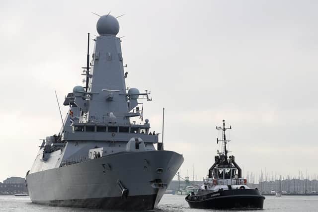 Pictured is HMS Diamond returning to harbour at Portsmouth Naval Base on the 23/11/2018.
Photo: LPhot Daniel Shepherd