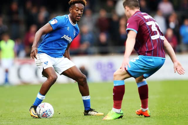 Jamal Lowe in action at Scunthorpe last season. Picture: Joe Pepler