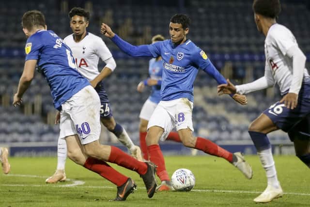Louis Dennis in action against Spurs' under-21s. Picture: Joe Pepler
