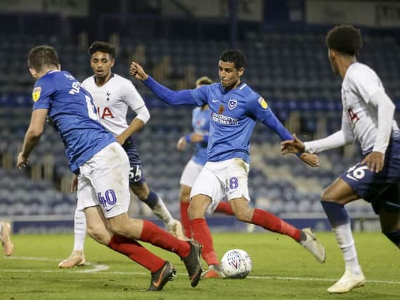 Louis Dennis in action against Spurs' under-21s. Picture: Joe Pepler