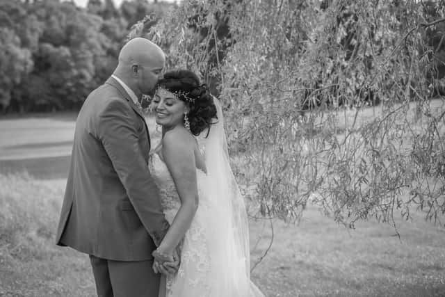 Tim and Lisa Waterson pose for their wedding photographs. Picture: Carla Mortimer Photography