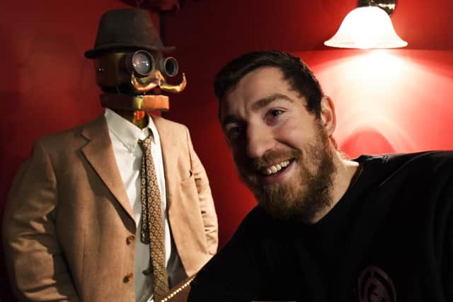Gareth Beeston seen here in the company of Tommy Automaton. Picture: Malcolm Wells (181121-7169)
