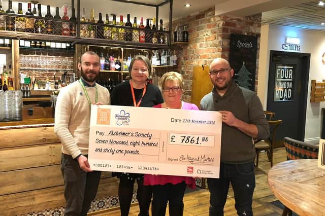 Staff at Four London Road, Horndean, have raised money for the Alzheimer's Society