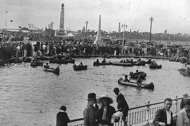 Childrens Corner, Southsea, opened in 1930. Canoes and foot paddlers were later augmented by 'pop pop paraffin boats which children could handle quite safely.