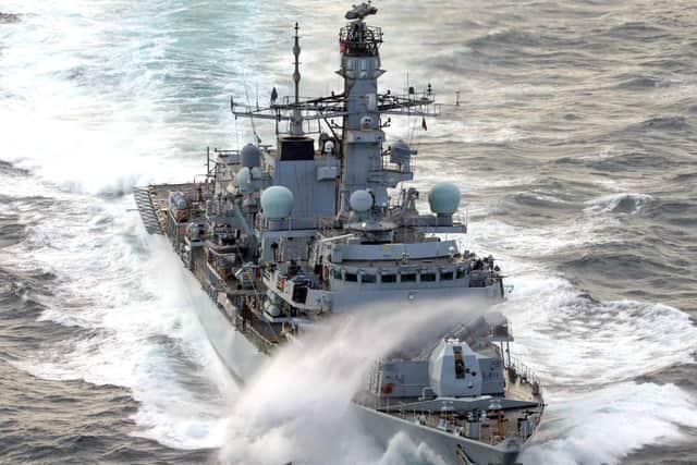 HMS St Albans has been operating in Scotland against Royal Navy submarine HMS Astute as part of a training exercise to hone its anti-submarine warfare skills. Photo: Royal Navy