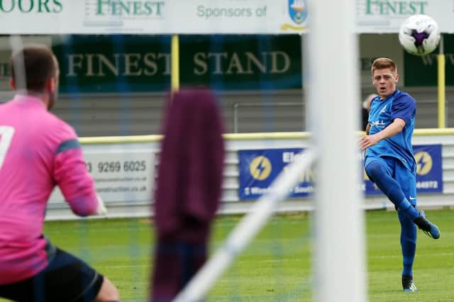 Callum Dart scored twice in Baffins' 3-1 win at Bradford Town Picture: Chris Moorhouse