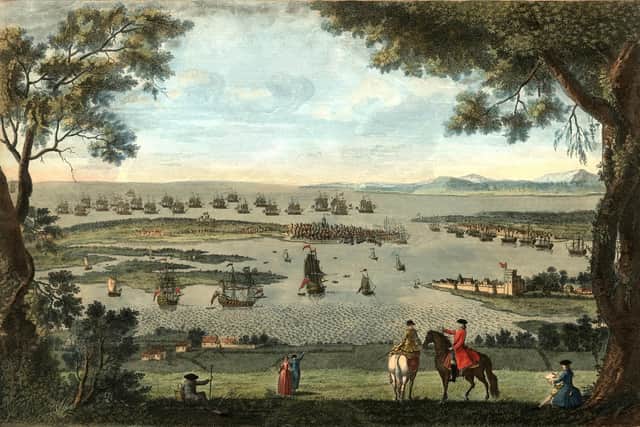 Portsdown Hill: 'Before us lay a complicated vista of sea and land. Directly below us, at the head of the bay, was a huge square enclosure of white stone that I realized must be Portchester Castle' - from Heartstone by CJ Sansom, 2010.