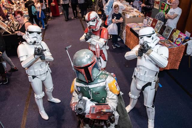 Boba Fett and the Stormtroopers take aim at the debut Portsmouth Comic Con. Picture: Vernon Nash