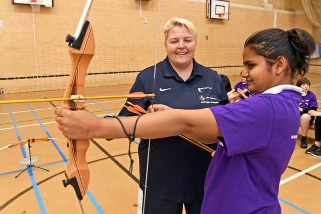 Lorraine Lambert with Year 8 student, Netra Nivate
Picture: Malcolm Wells (181212-0877)