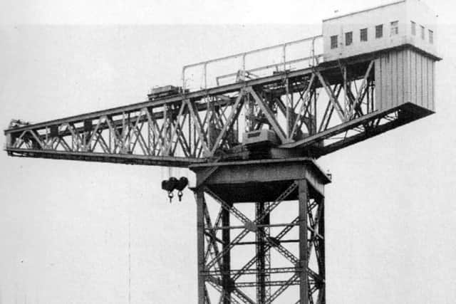 The massive 240-ton Portsmouth dockyard crane built in 1912 and taken down in 1984. Picture: PRDHS.