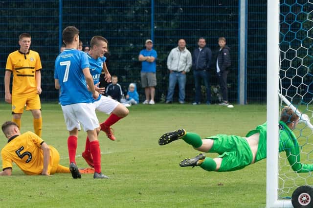 Alfie Stanley celebrates his goal against Newport County earlier this season. Picture: Keith Woodland