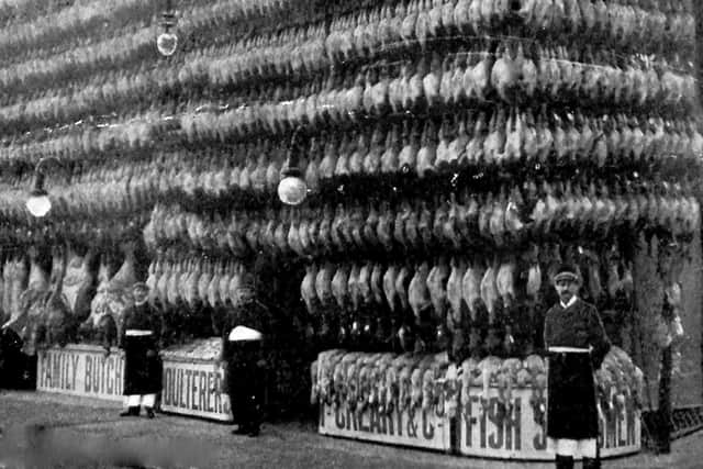 There must be more than 1,000 turkeys hanging outside this butcher's shop in Marmion Road, Southsea, in 1904.