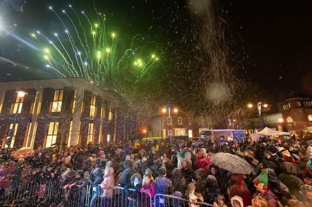 31,000: Fireworks and fake snow at the Gosport lights switch-on this year. Picture: Keith Woodland