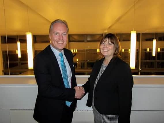 Havant Borough Council leader Michael Wilson and new chief executive Gill Kneller