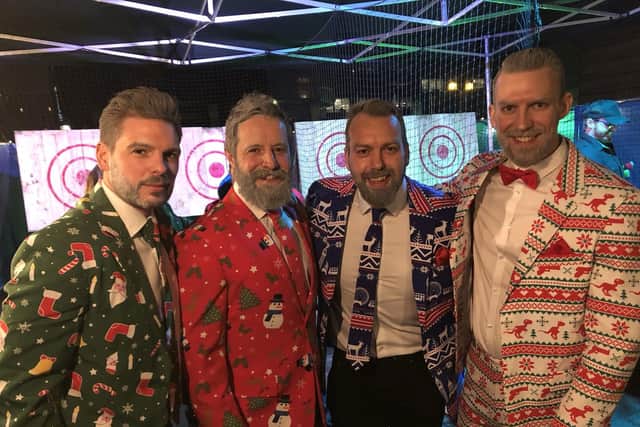 Lee Goulthorp, 36, from Southsea, Paul Plumbley, 39, from Havant, Russ Rawlings, 38, from Waterlooville, Mike Rawlings, 34, from Farlington