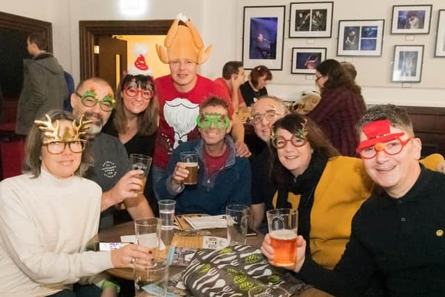 A festive group of beer drinkers. Picture: Keith Woodland