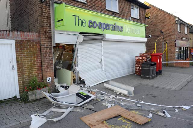 ATM raid - at the Co-Operative store in Denmead, Hampshire - Malcolm Wells (181003-3806)