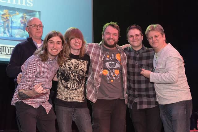 The Guide Award 2017 for Best Band presented by Geoff Priestley from The Wedgewood Rooms went to Bemis. Picture: Keith Woodland