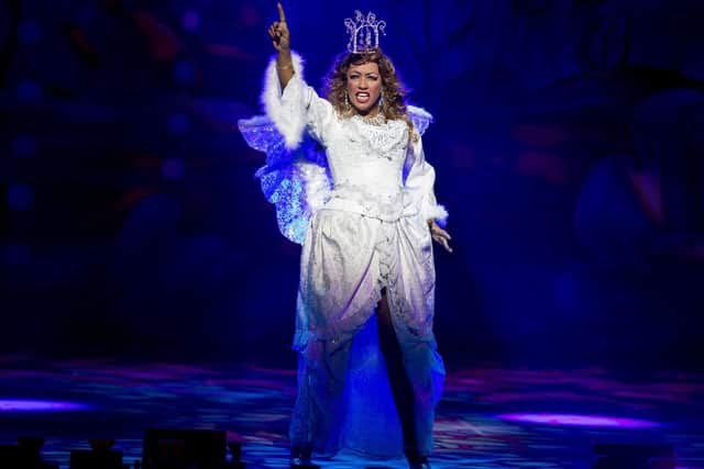 Sheila Ferguson as The Spirit of the Bells in Dick Whittington, Mayflower Theatre, Southampton.