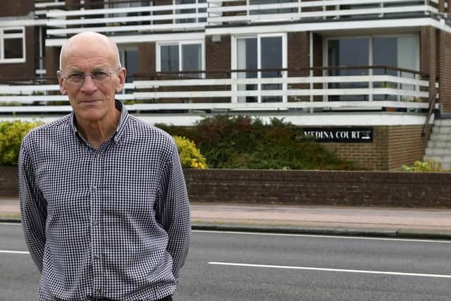 Peter Patterson outside Medina Court, the former home of Harry Angelman. Picture: Neil Marshall