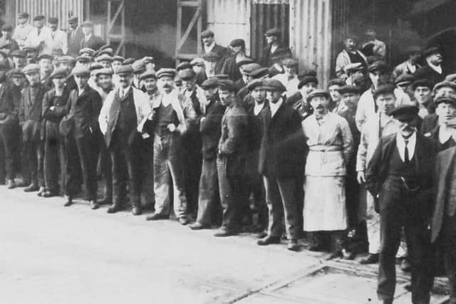 Captioned by Stephen Cribb as Iron Dukers, these were some of the Portsmouth men who built HMS Iron Duke. Picture: Barry Cox Collection