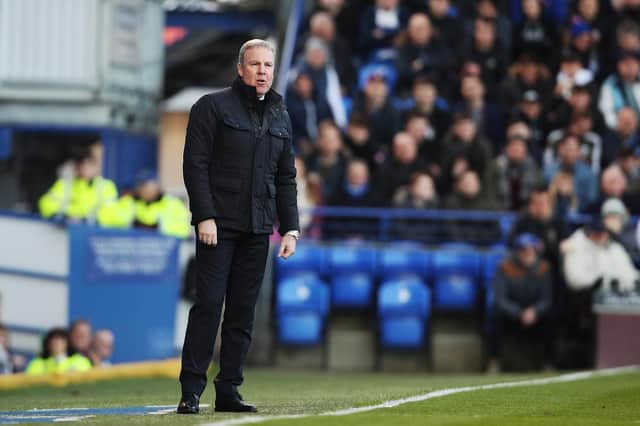 Manager Kenny Jackett on the sideline at Fratton Park
