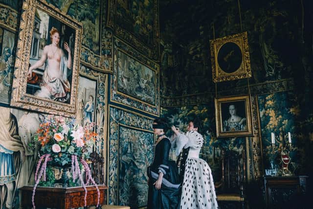 Rachel Weisz as Sarah Churchill and Olivia Colman as Queen Anne in The Favourite.