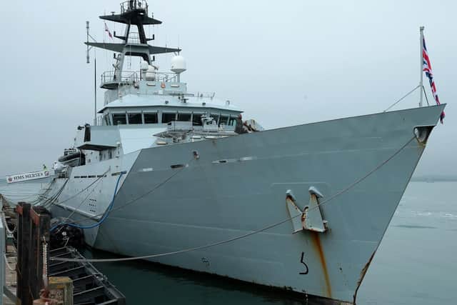 HMS Mersey pictured at Portsmouth Naval Base last year. Photo: Chris Moorhouse.