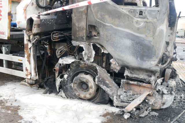 Damage left on a lorry at the scene.
Picture: Habibur Rahman