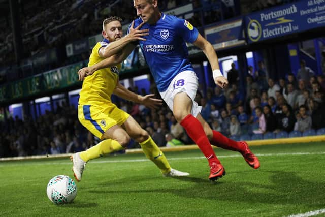 Pompey's Brandon Haunstrup. Picture: Joe Pepler