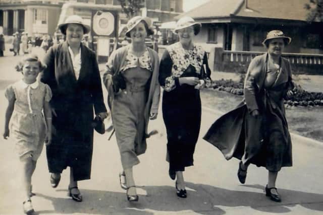 Smart girls on a day out.  Hilda, Olive, Ivy, Violet and their mother Emily.  Photo: Mike Spencer