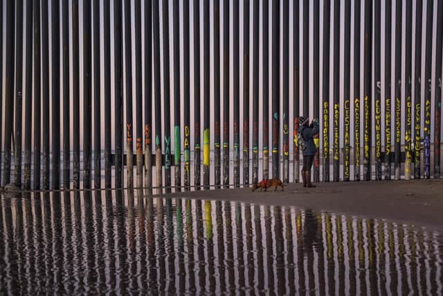 The border fence between San Diego, California, and Tijuana, as seen from Mexico