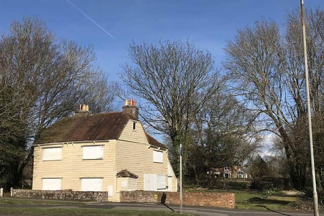 The Railway Cottages as they were before the fire last month