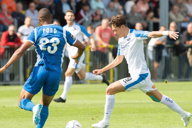 Alfie Pavey scored for Dover on his return to beat the Hawks. Picture: Keith Woodland