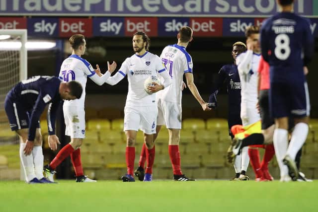Christian Burgess, right, and Adam May celebrate. Picture: Joe Pepler