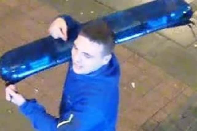 Handout photo dated 26/12/18 issued by the British Transport Police of a man they wish to speak to about the theft of a blue light from a police car at Sunderland railway station at 4.30am on Boxing Day, 2018. Picture: British Transport Police/PA Wire