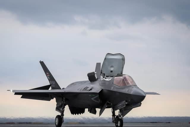 An F-35B on the deck of HMS Queen Elizabeth of the east coast of America in 2018. Photo: MoD