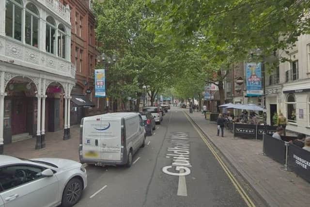 28 crimes were reported on or near Guildhall Walk in November 2018, including 23 violence and sexual offences, two burglaries, one anti-social behaviour, one drugs and one other theft.