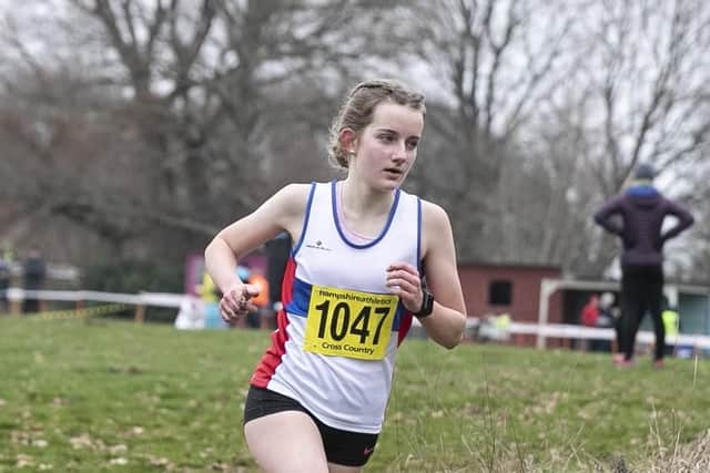 Katie Simister racing in the Hampshire Cross-Country Championships. Picture: Paul Smith