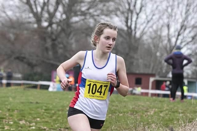 Katie Simister racing in the Hampshire Cross-Country Championships. Picture: Paul Smith