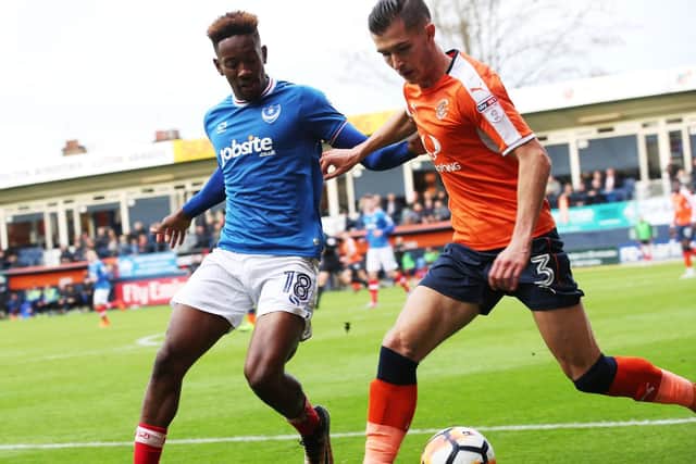 Jamal Lowe in action at Luton last season. Picture: Joe Pepler