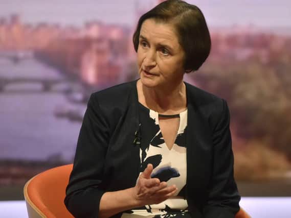 Nia Griffith has raised her concerns about delays to a key defence plan. Here she is pictured on The Andrew Marr Show on the BBC