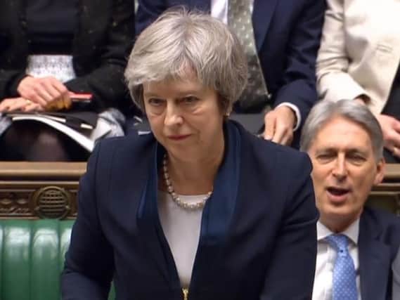 Prime Minister Theresa May speaks at the conclusion of the debate ahead of a vote on her Brexit deal in the House of Commons.. Photo credit should read: House of Commons/PA Wire