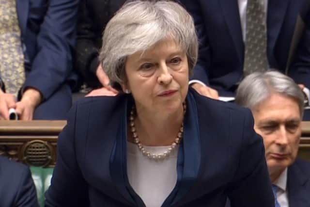Prime Minister Theresa May speaks after losing a vote on her Brexit deal in the House of Commons, London. Picture: House of Commons/PA Wire