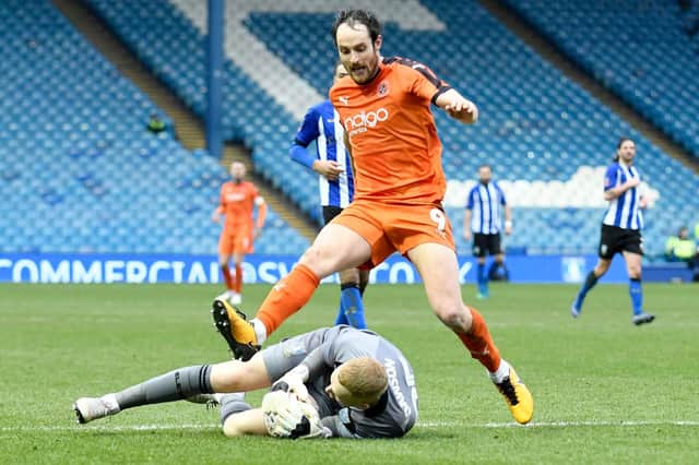Danny Hylton will be suspended against Pompey. Picture: George Wood/Getty Images