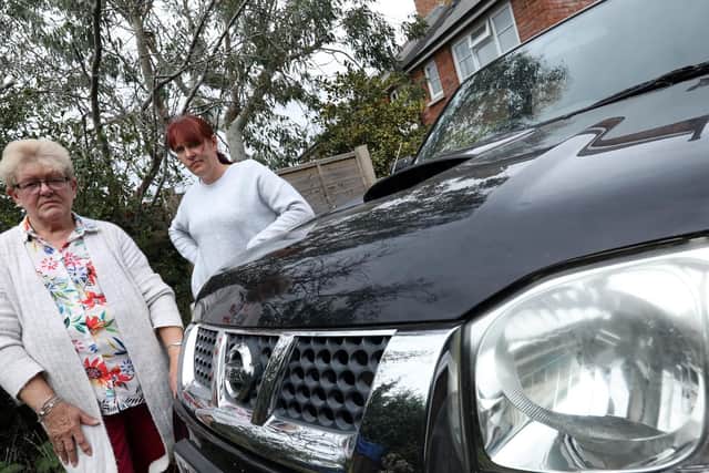 Janice Browning and her daughter Fiona Browning, right, have had a long running dispute with a used car dealer over their Nissan Navara pick-up. Picture by Chris Moorhouse