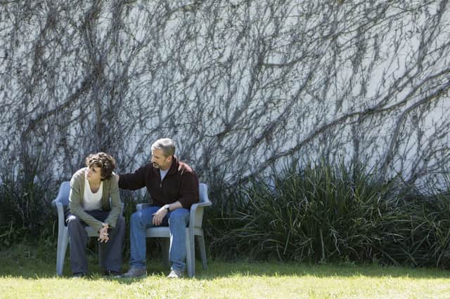 Timothee Chalamet as Nic Sheff and Steve Carell as David Sheff in Beautiful Boy.