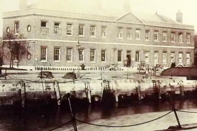 The administrative offices of HMS Vernon circa 1920. There is no Vernon Building emblem in the pediment. The building dates from 1790. Picture: Barry Cox Collection.