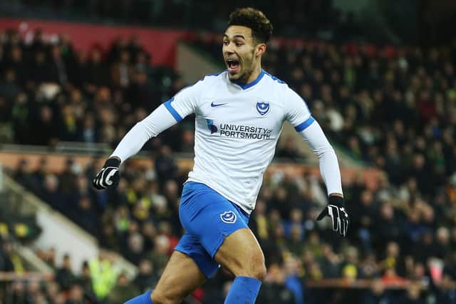 Andre Green celebrates scoring the winner against Norwich in the third round of the FA Cup Picture: Joe Pepler