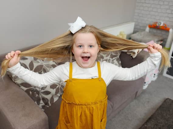 Daisy Vassie, six, from Gosport, will be having twelve inches of her hair cut off and donating it to the Little Princess Trust. Picture: Sarah Standing (110119-5821)